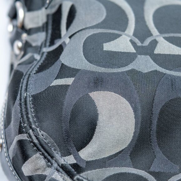Coach | ZOE | Leather black/grey signature Jacquard Canvas shoulder bag - Picture 3 of 8